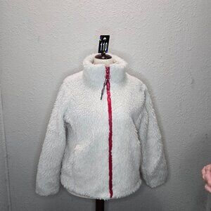 Cozy & warm, Tommy Hilfiger Jacket, SZ M Ivory Outside, Navy Lining Ex Pre-Owned